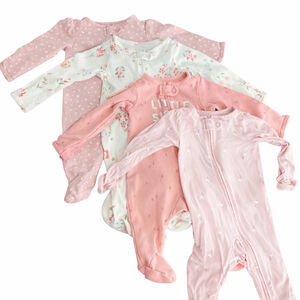 Carter's Baby Girl Footie Sleeper Pajama Set 4 Pack 3 months Floral Zipper